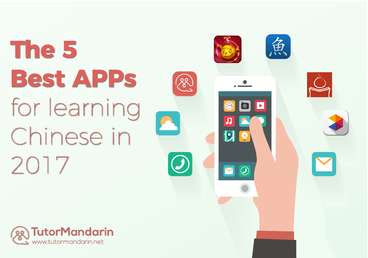 the cover photo for 5 best learning chinese apps