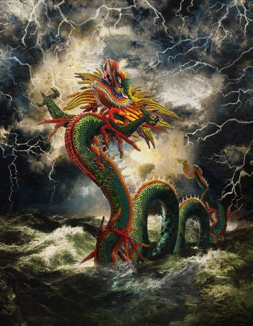 The chinese mythology of weather controlling dragon